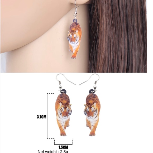 Nwt cincinnati bengal tiger earrings - Picture 6 of 6